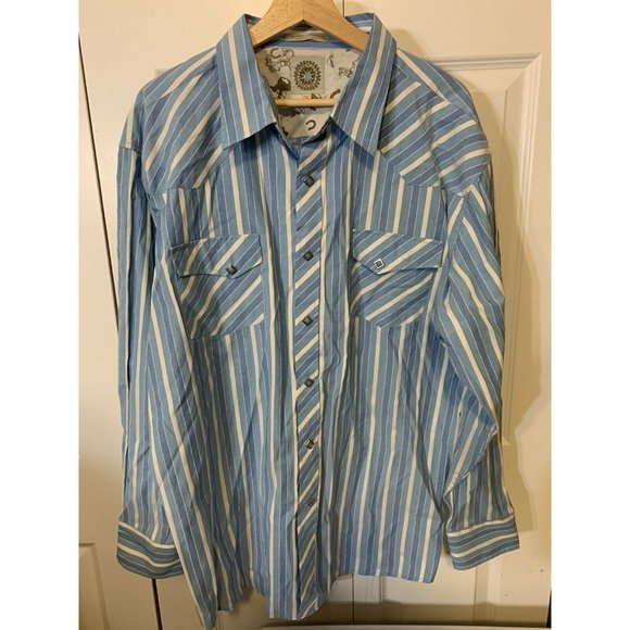 Vtg Maxini‎ Men’s Sz 2XL Long Sleeve Button Up Diamond Studded Pearl Snap… - Picture 1 of 11